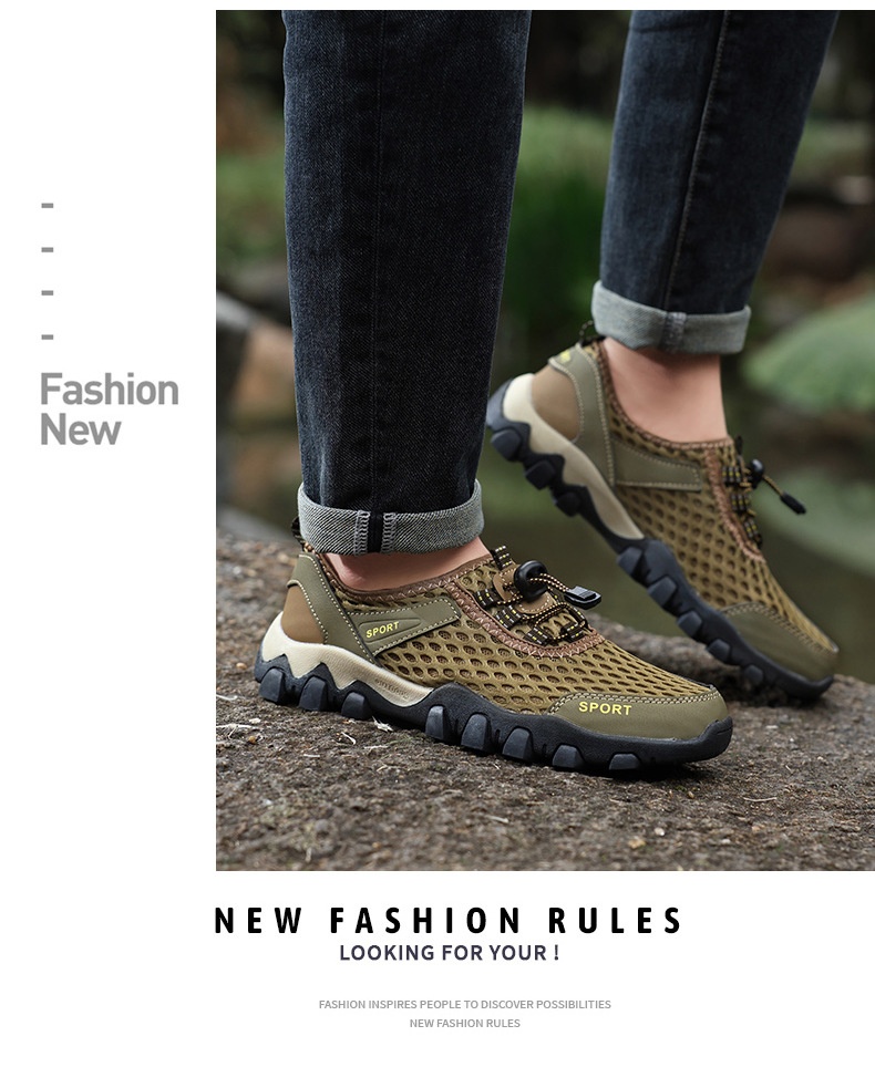 Zees Summer Breathable Men's Trekking Water Plus Size Shoes_voghion.com