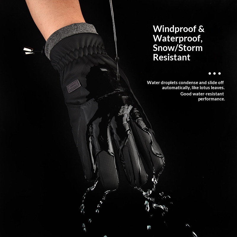 boy Boy Boy Winter Warm Thickened And Fleece-Lined Men's Cycling Running Windproof Water-Resistant Touchscreen Gloves Outdoor Sports_voghion.com