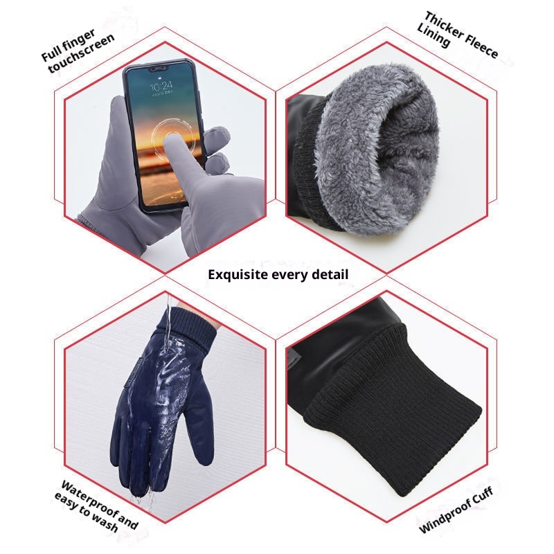 ragazzo Ragazzo Ragazzo Morbido Mezza età e Anziani All'aperto Per Uomo Inverno Corsa Ciclismo Touchscreen Guida Foderato in Pile Ispessito Genitore_voghion.com