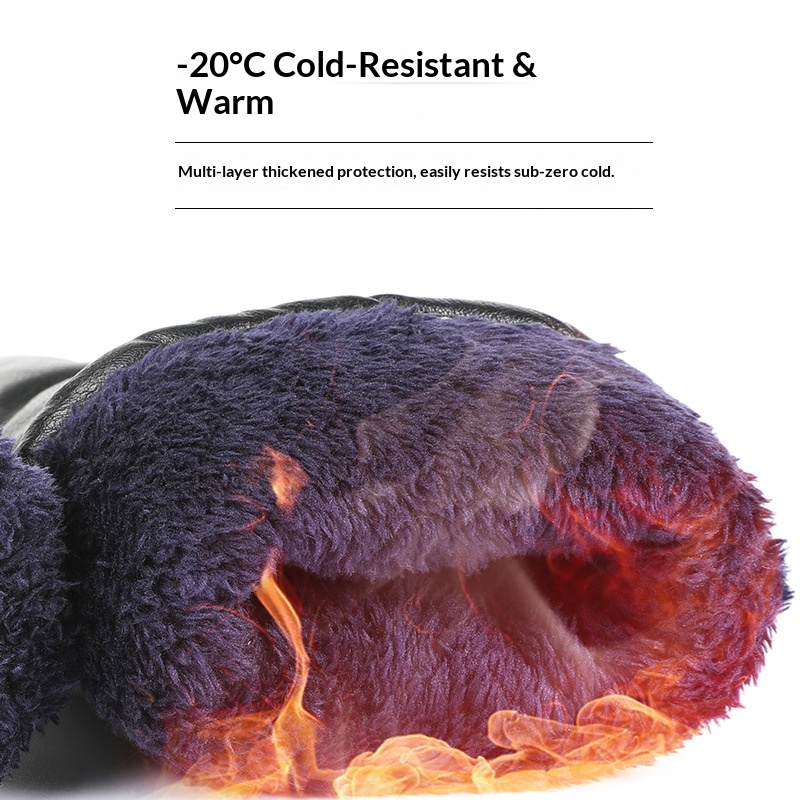 Bottes d'hiver en cuir chaud pour homme, doublées de coton polaire, épaisses et chaudes, protection contre le froid, coupe-vent et antidérapantes pour le cyclisme._voghion.com