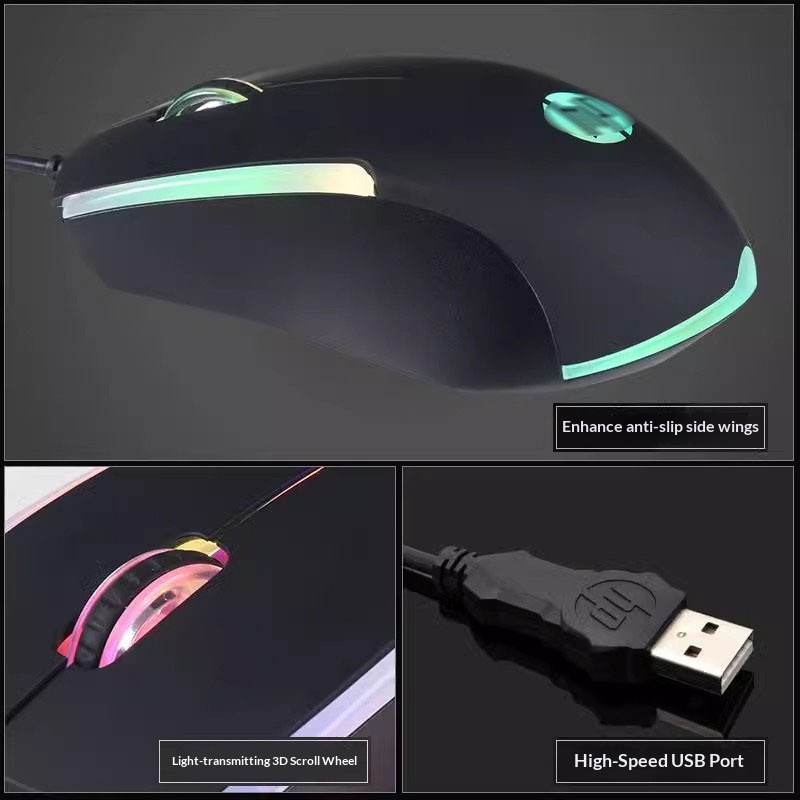 Digitex Digitex M160 Mouse cablato Tastiera luminosa RGB per laptop Desktop Universale Business Gaming Office Disponibile all'ingrosso_voghion.com