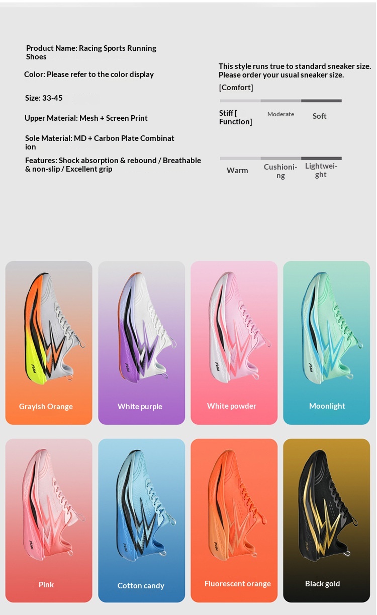 Zees Cross-Border New Large Size Fei Ran 4 Carbon Plate Marathon Men And Women Racing Body Side Training Sports Running Shoes_voghion.com