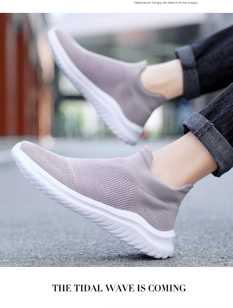 Calzini sportivi casual da uomo Zees Cross-Border Foreign Trade, foderati in pile, taglia 35-45, alla moda, grandi, per coppie, scarpe in maglia Lazy Fly_voghion.com