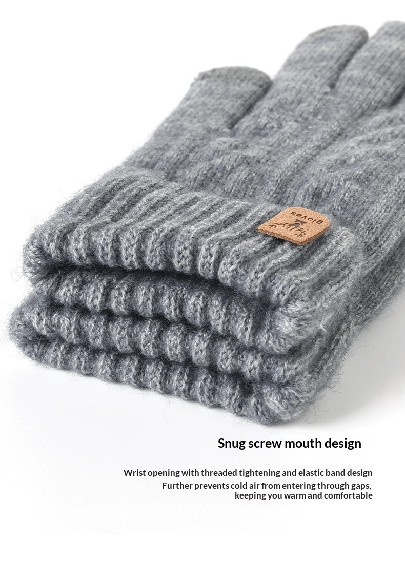Guanti invernali caldi per touchscreen, foderati in pile, spessi, antiscivolo, per guida e ciclismo, antifreddo, lavorati a maglia, da uomo, protezione dal freddo_voghion.com