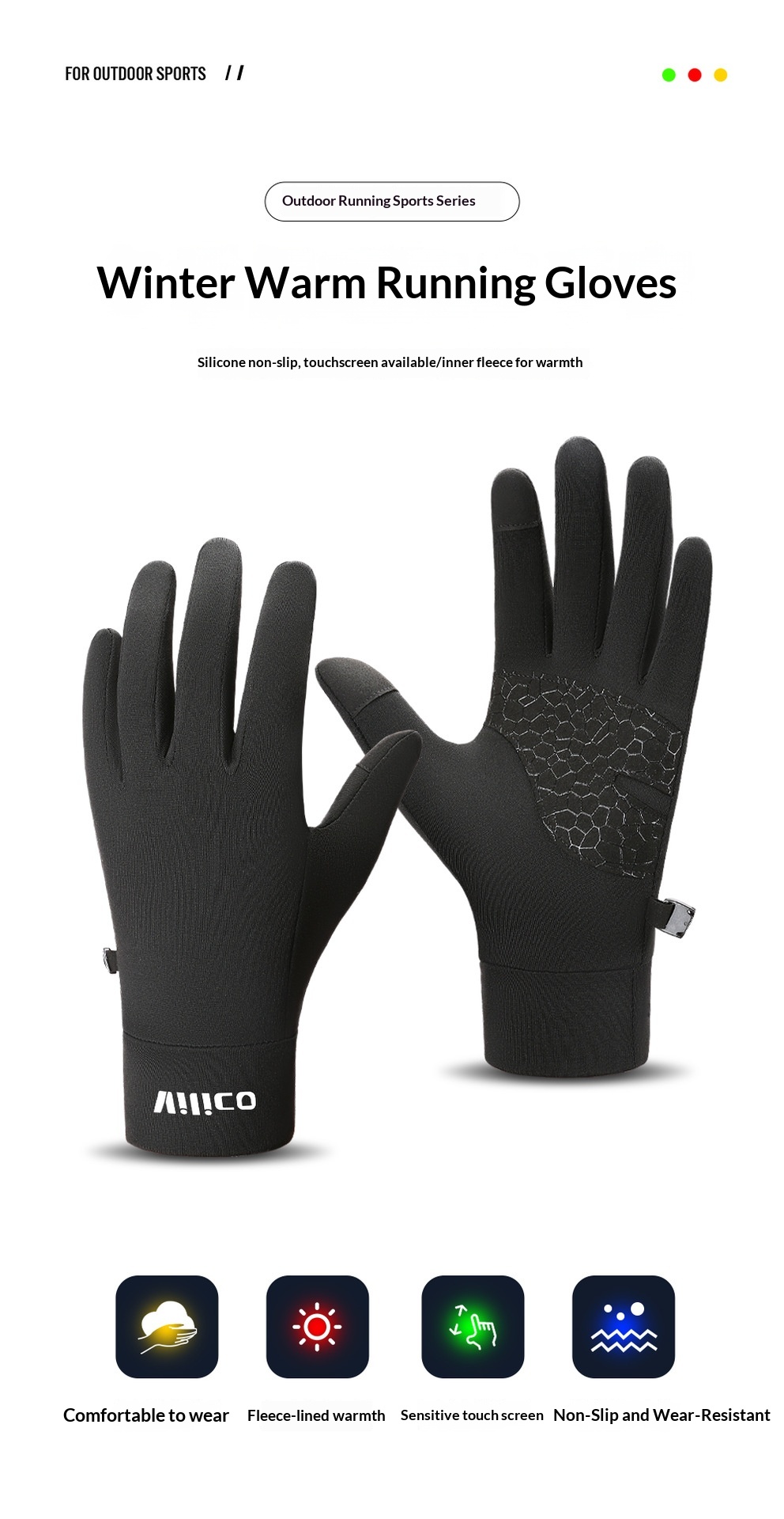 Guanti da corsa sottili autunno inverno da uomo, caldi, antiscivolo, in maglia, con touch screen, per ciclismo e donna_voghion.com