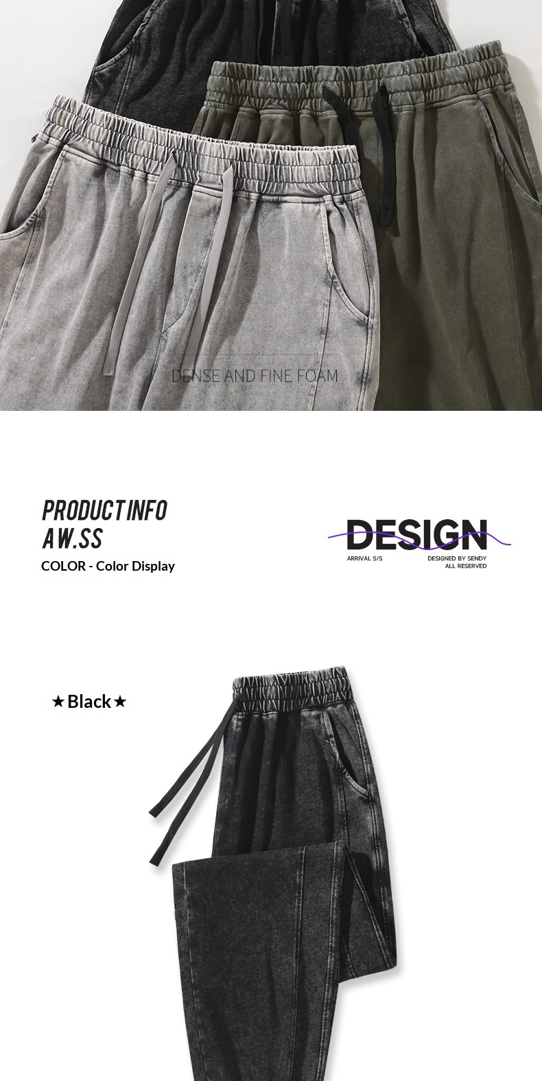 Pantaloni della tuta da jogging retrò americani in puro cotone doppio filato, per uomo, in stile vintage, primaverili e autunnali, lavabili in frontiera_voghion.com