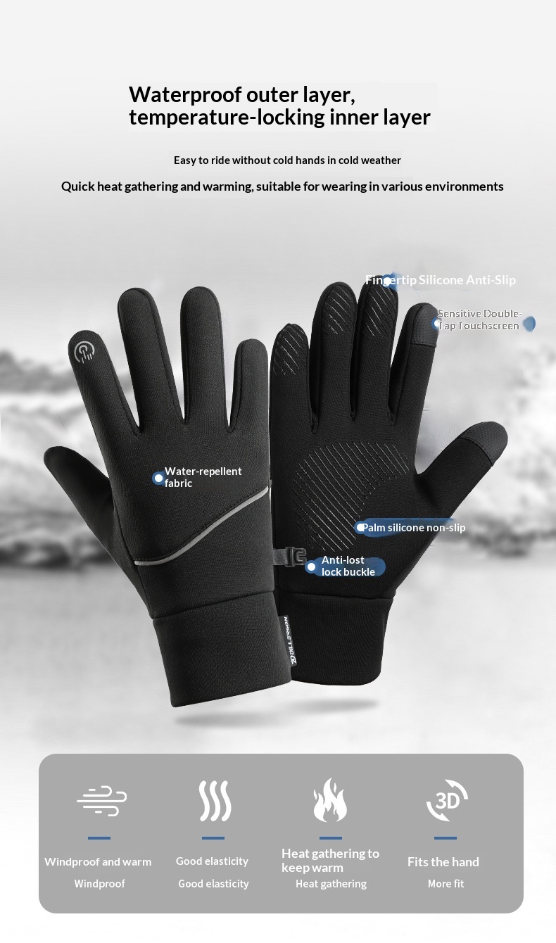 boy Herren Winter Outdoor Sport Touchscreen Handschuhe Damen Laufen Radfahren Wandern Warmes Fleece Wasserdicht Rutschfest Y-15_voghion.com