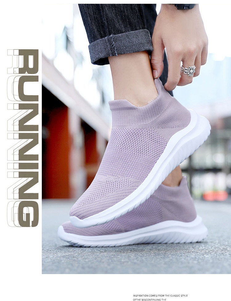 Calzini sportivi casual da uomo Zees Cross-Border Foreign Trade, foderati in pile, taglia 35-45, alla moda, grandi, per coppie, scarpe in maglia Lazy Fly_voghion.com