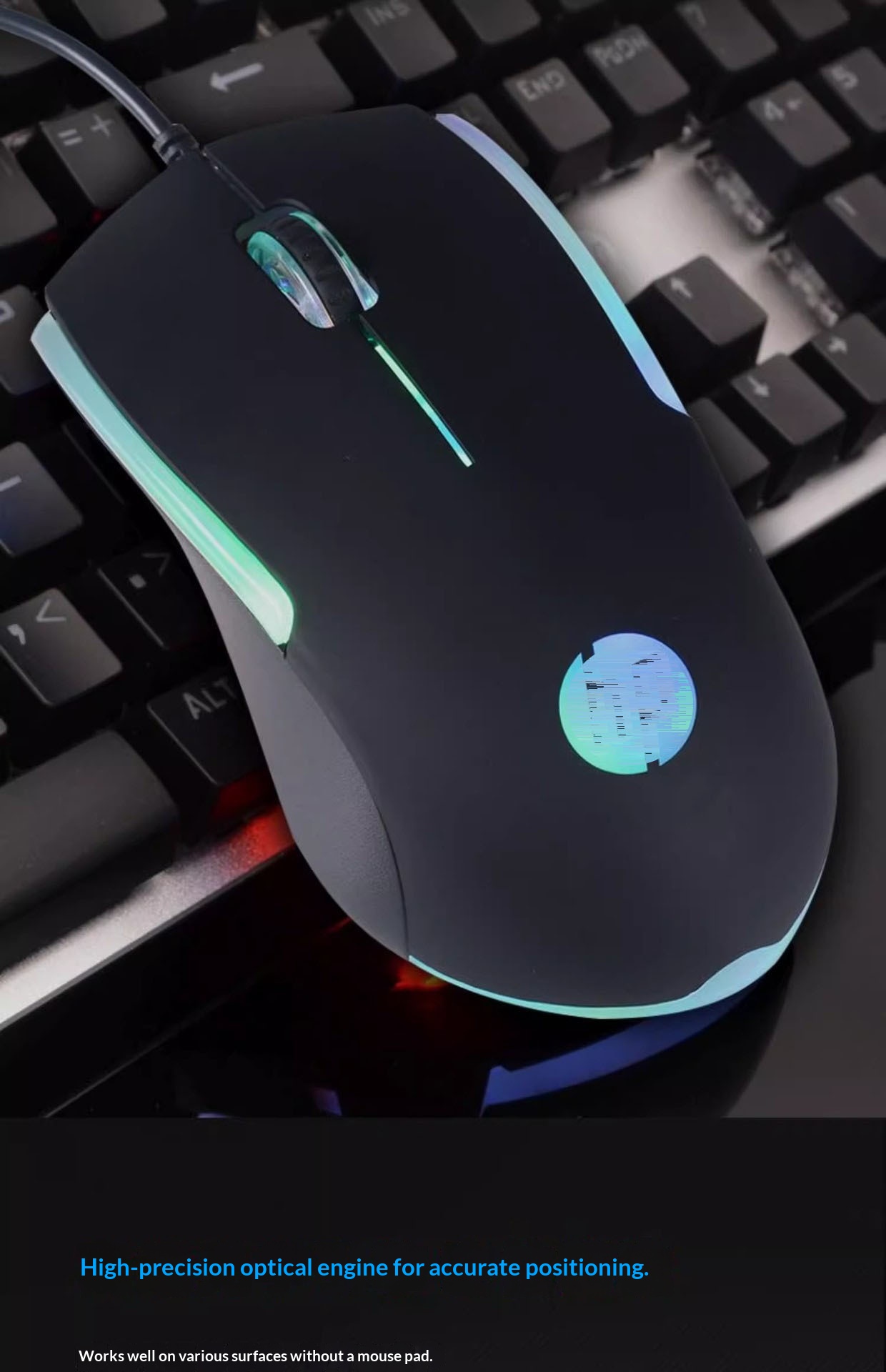 Digitex Digitex M160 Mouse cablato Tastiera luminosa RGB per laptop Desktop Universale Business Gaming Office Disponibile all'ingrosso_voghion.com