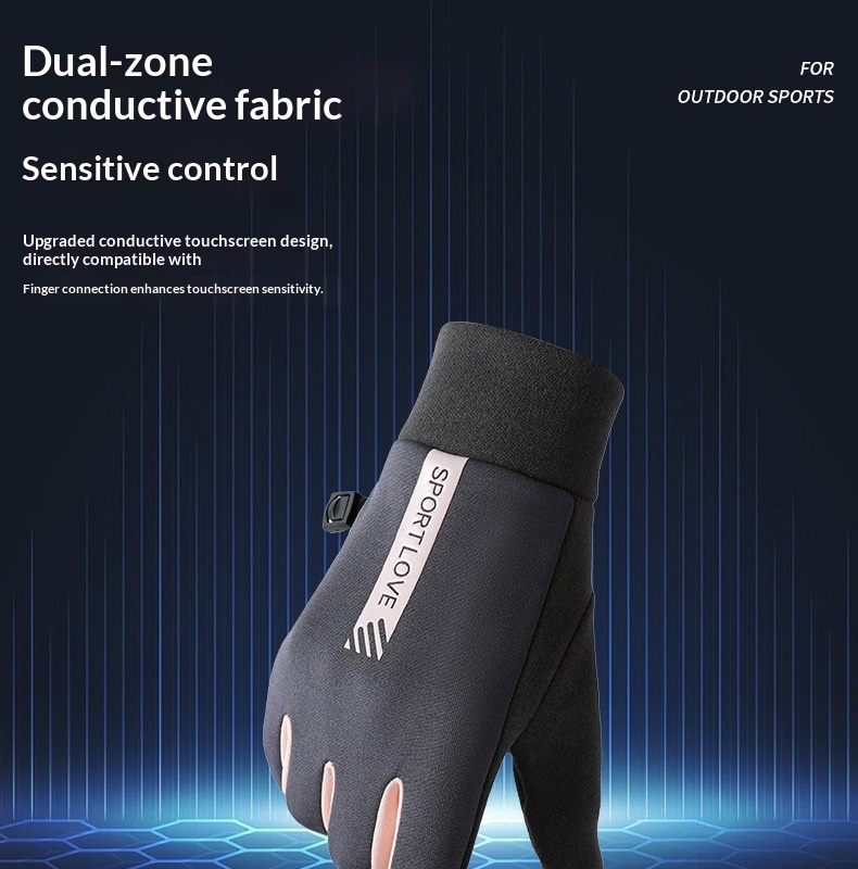 boy Boy Boy Warm Women's New Fleece-Lined Winter Water-Resistant Windproof Non-Slip Touchscreen Outdoor Sports Cycling Gloves_voghion.com