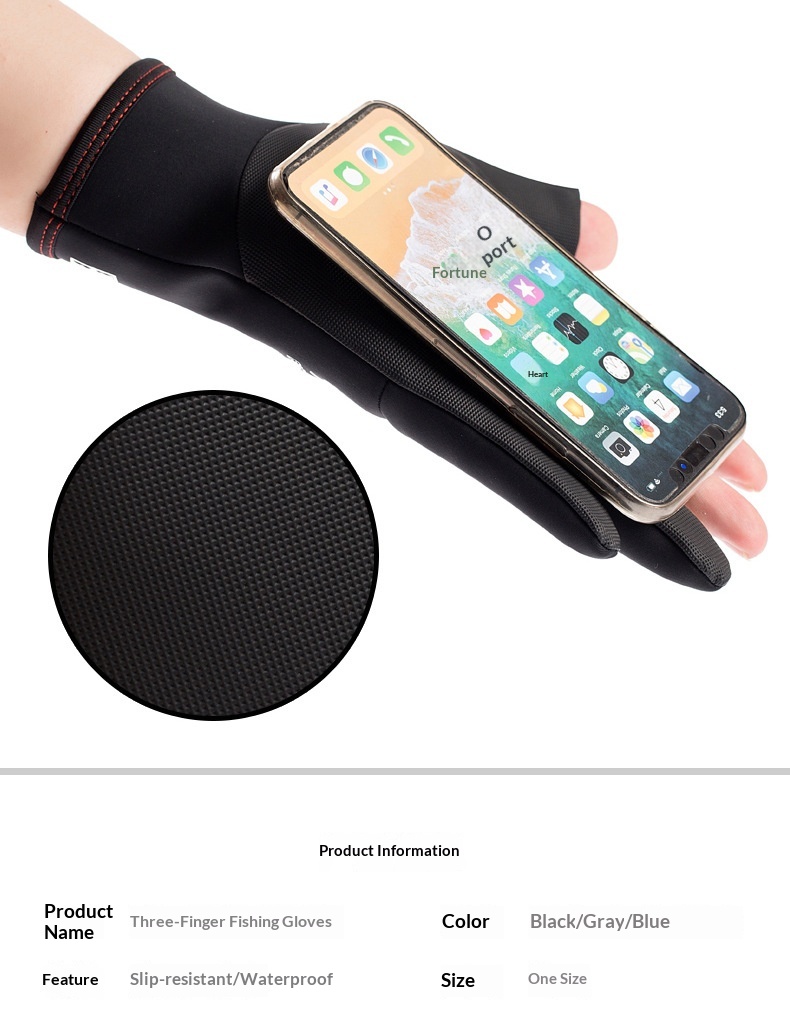 ragazzo Ragazzo Ragazzo 8920 Guanti da pesca a tre dita per uomo, invernali, caldi, antivento, antifreddo, impermeabili, con esche e mezze dita_voghion.com