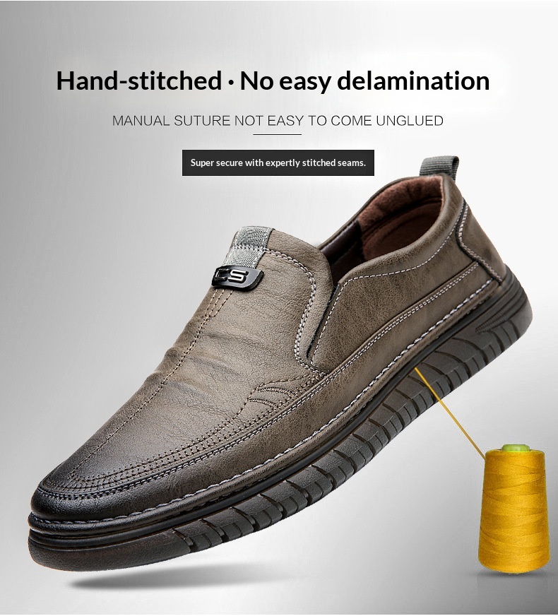 Voyage Voyage New Leather Cowhide Business Loafers Casual Men's Soft Sole Non-Slip Lazy Shoes_voghion.com