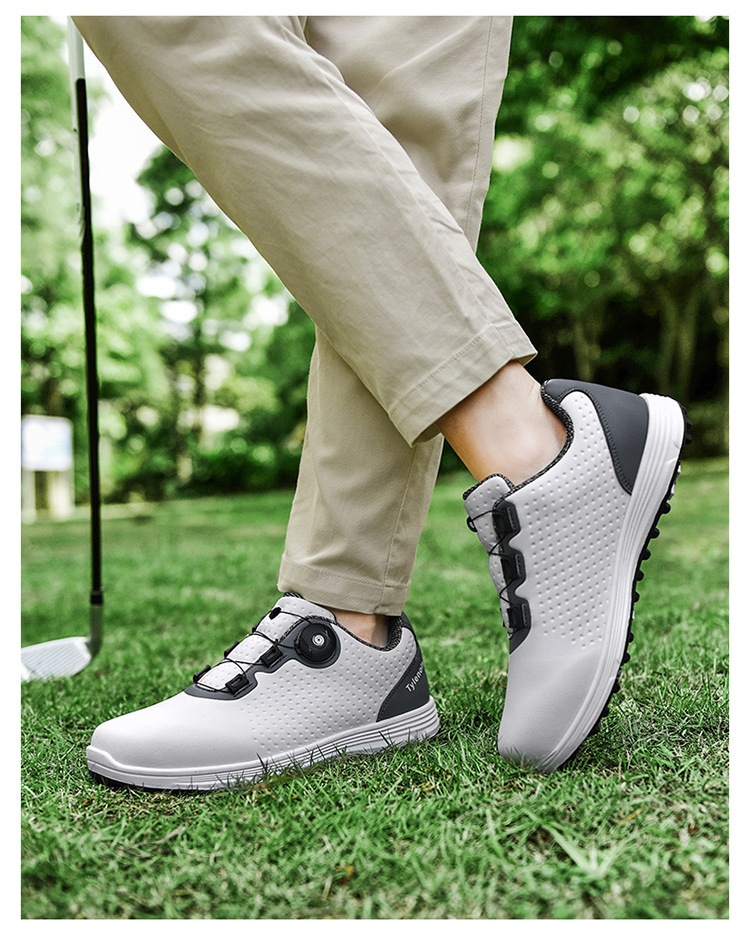 Zees Cross-border Foreign Trade Men And Women Waterproof Rotating Button Couple Golf Casual Sports Shoes_voghion.com