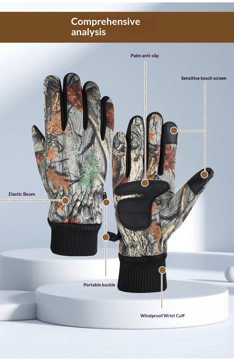 boy Boy Boy Fleece-Lined Warm Gloves Men Tactical Dead Leaf Camouflage Riding Suede Outdoor Climbing Non-Slip Touchscreen_voghion.com
