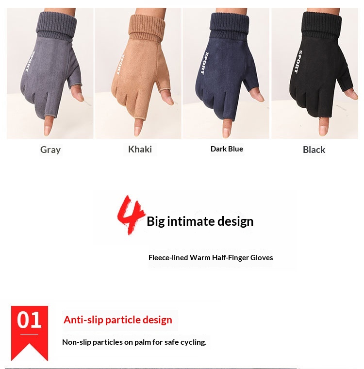 boy Boy Boy Warm Men Winter Suede Windproof Cold-Proof Touchscreen Fleece-Lined Thick Cycling Gloves For Women In Stock Cute_voghion.com