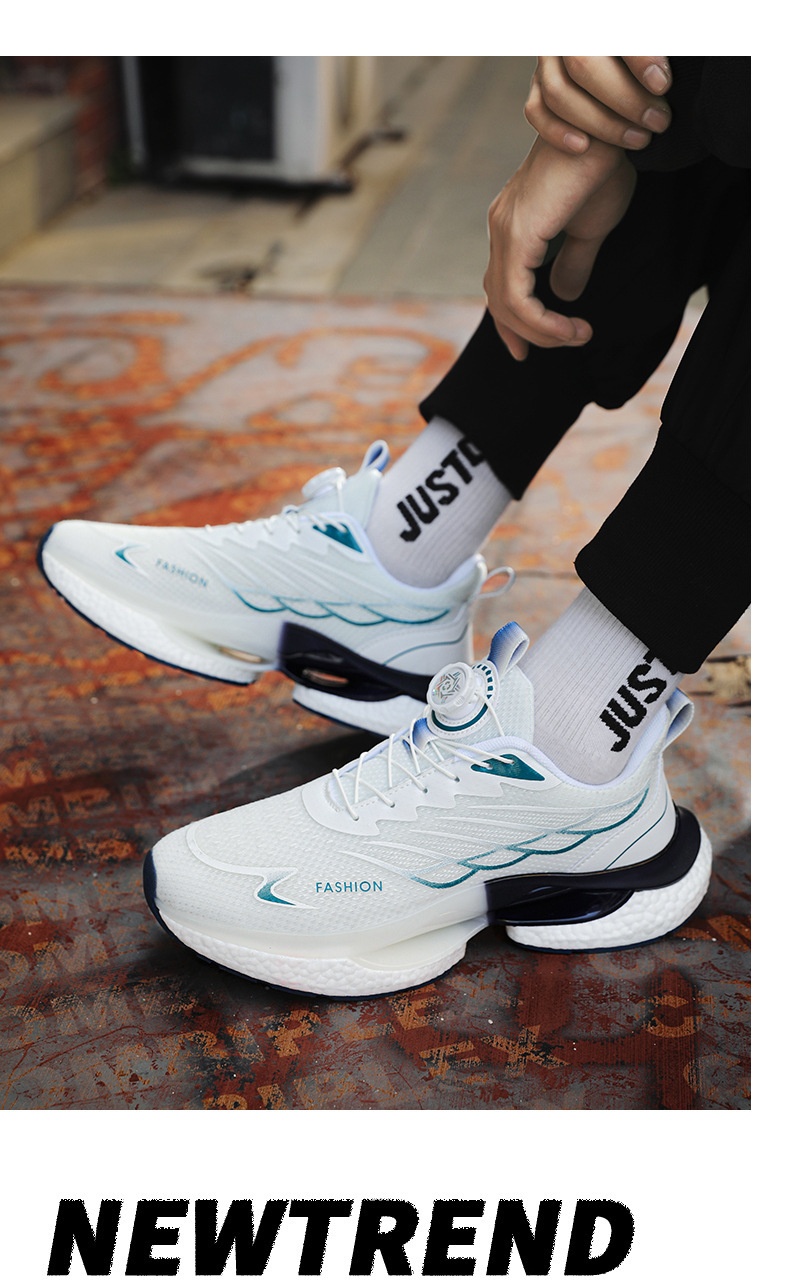 Zees 2024 Nuove scarpe da corsa con bottoni rotanti, estive, traspiranti, suola spessa, ammortizzanti, stile popcorn, da uomo_voghion.com