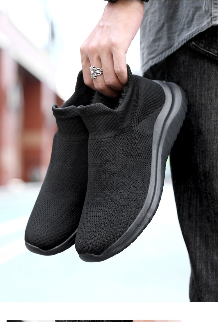 Calzini sportivi casual da uomo Zees Cross-Border Foreign Trade, foderati in pile, taglia 35-45, alla moda, grandi, per coppie, scarpe in maglia Lazy Fly_voghion.com