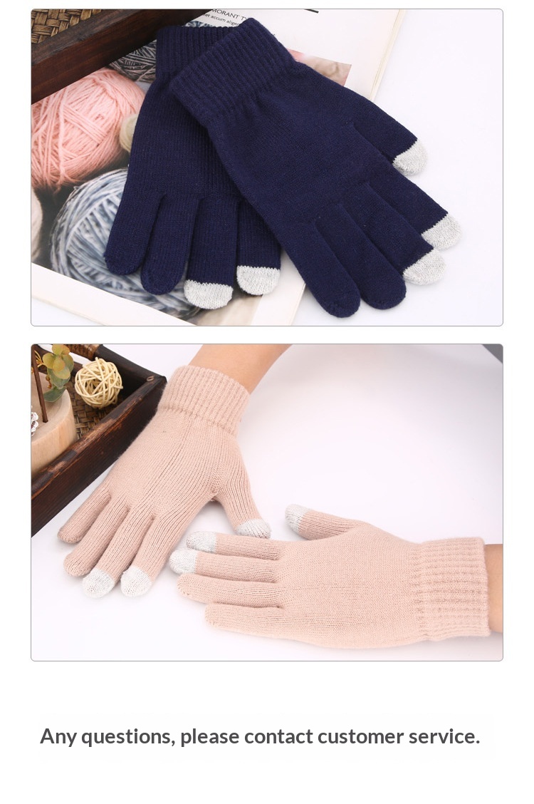 Guanti touchscreen in lana Boy Boy per uomo e donna, manicotti caldi per ciclismo e guida a cinque dita, pile spesso_voghion.com