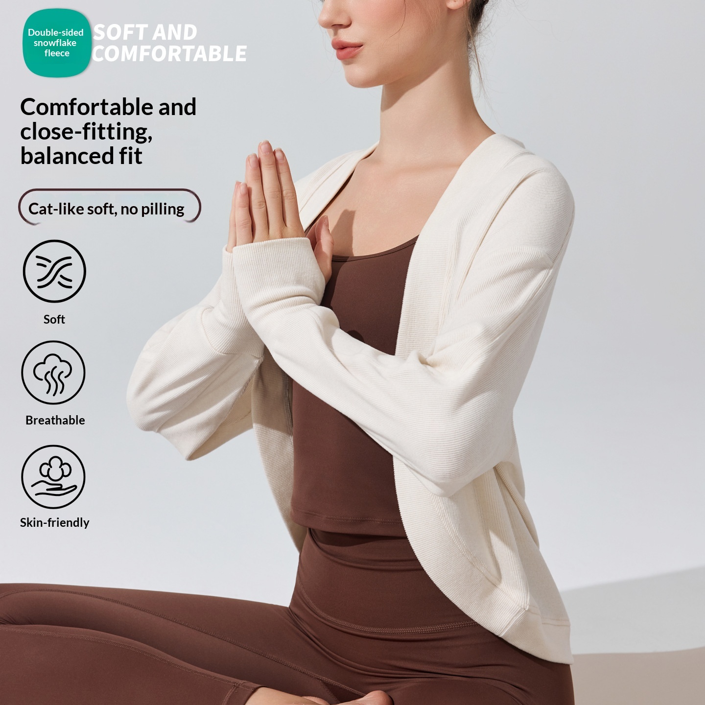 ChicShe Europäisches und amerikanisches Cross-Border Langarm-Cover-Up Hautfreundliches Atmungsaktives Pilates Fitness Yoga Top Herbst Winter_voghion.com