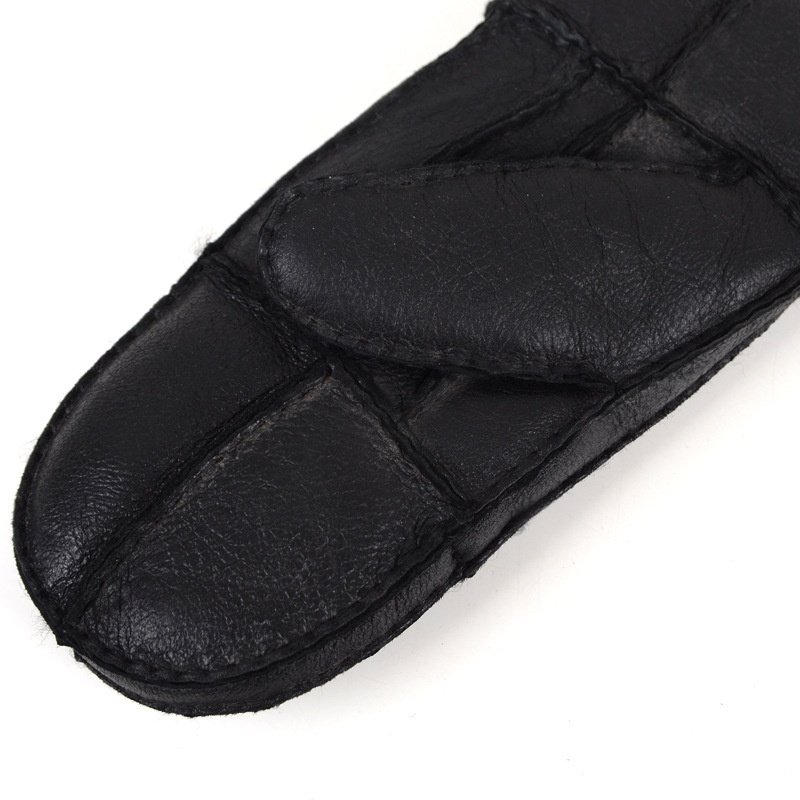 Guanti da ciclismo in pelle di pecora spessa e calda, da uomo, invernali, con dita intere, all'ingrosso_voghion.com