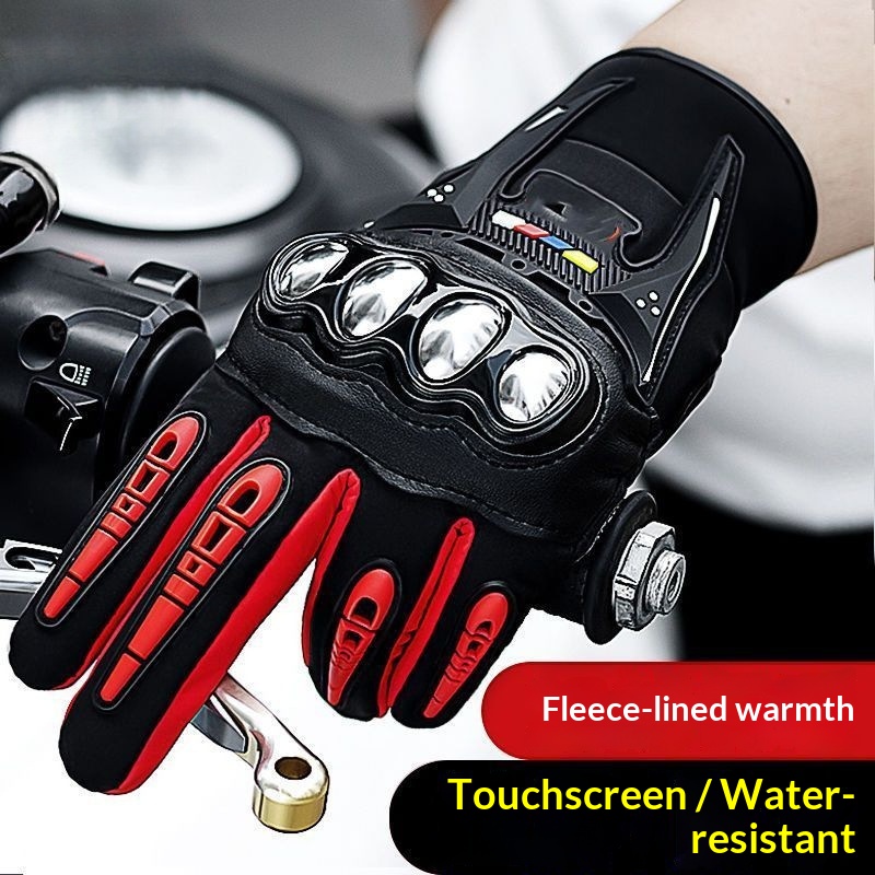 Guanti da moto Boy Boy per uomo, autunno e inverno, caldi, antiscivolo, da equitazione, touchscreen, abbigliamento da motociclista, per tutte le stagioni,_voghion.com