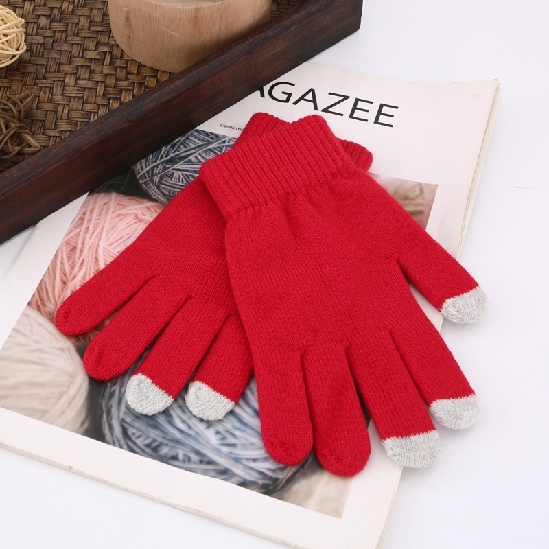 Guanti touchscreen in lana Boy Boy per uomo e donna, manicotti caldi per ciclismo e guida a cinque dita, pile spesso_voghion.com