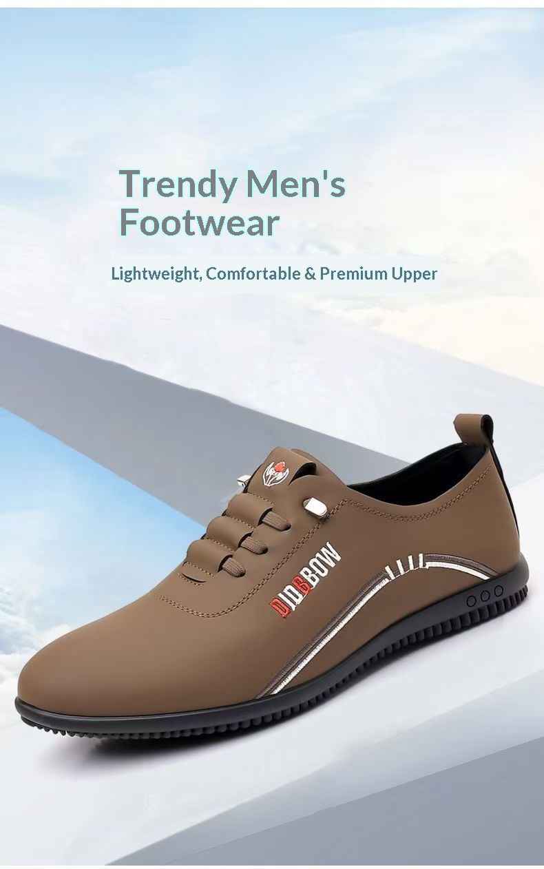 Voyage Voyage Men's Leather British Style Breathable Soft Sole Casual Flat Slip-On Lazy Shoes Trendy Loafers_voghion.com