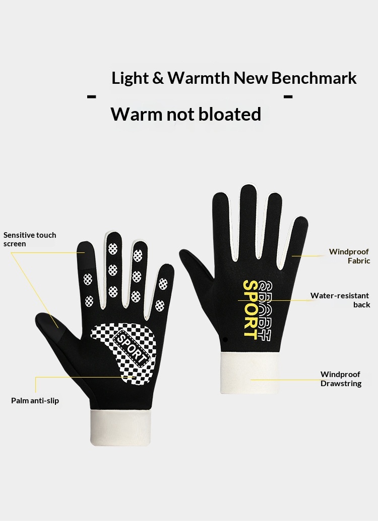 boy Boy Boy Cycling Adult Gloves Men And Women Fleece Lined Warm Windproof Waterproof Fingerless Touchscreen Autumn Winter Outdoor_voghion.com