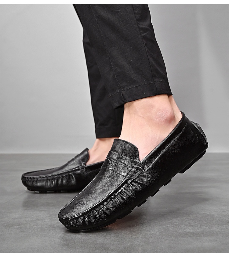 Voyage Voyage 2024 New Fashion British Style Men's Loafers Trendy Lightweight Casual Leather Versatile Slip-On Shoes_voghion.com