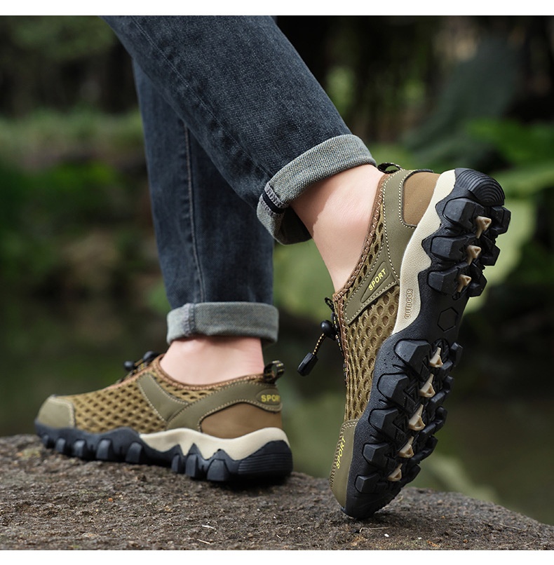 Zees Summer Breathable Men's Trekking Water Plus Size Shoes_voghion.com