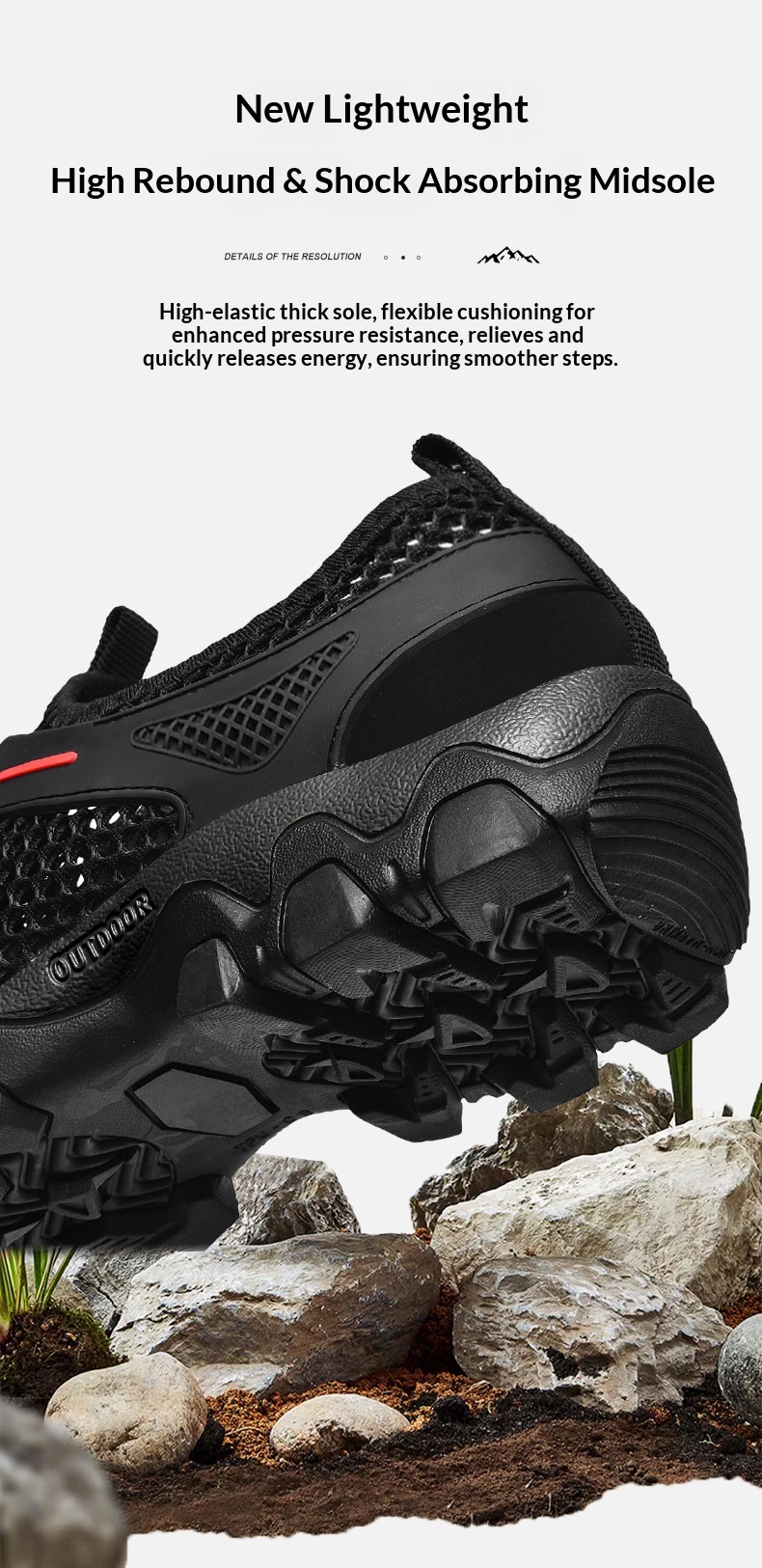 Chaussures de randonnée aquatiques d'été Zees pour hommes, en maille respirante, confortables et légères, idéales pour les voyages et le sport. Tendance et décontractées._voghion.com