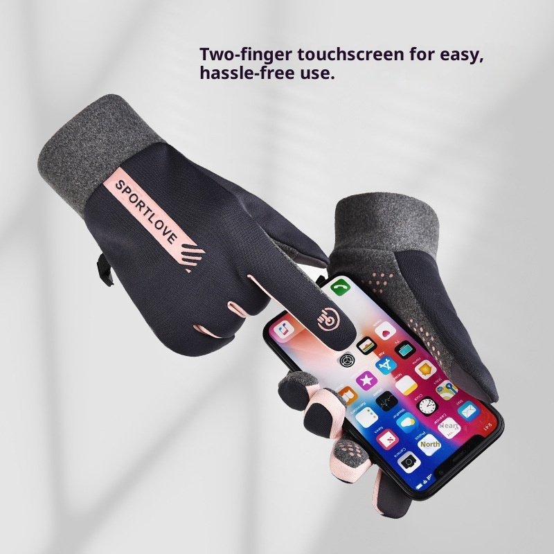 boy Boy Boy Winter Warm Anti-Slip Touchscreen Gloves For Men And Women, Fleece-Lined, Outdoor Sports, Skiing, Waterproof, Motorcycle_voghion.com