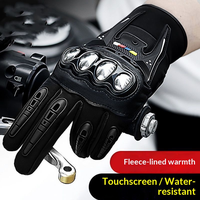 Guanti da moto Boy Boy per uomo, autunno e inverno, caldi, antiscivolo, da equitazione, touchscreen, abbigliamento da motociclista, per tutte le stagioni,_voghion.com