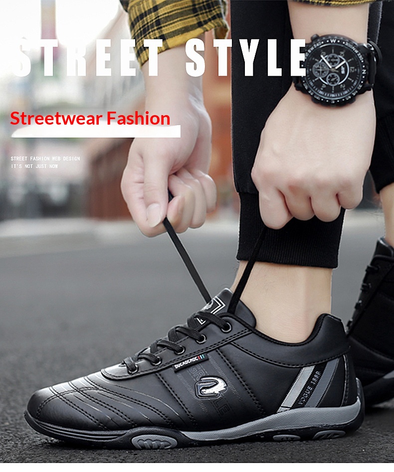 Zees Summer Casual Sports Men's Fashion Lightweight Breathable Golf White Shoes Large Size Rubber Sole Soft Leather Surface_voghion.com