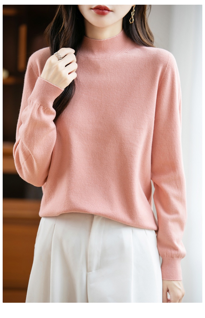 ChicShe ChicShe Half Turtleneck Knitted Sweater Women, Short Style, Autumn And Winter New Pullover, Long Sleeve Top, Andy Velvet Base_voghion.com