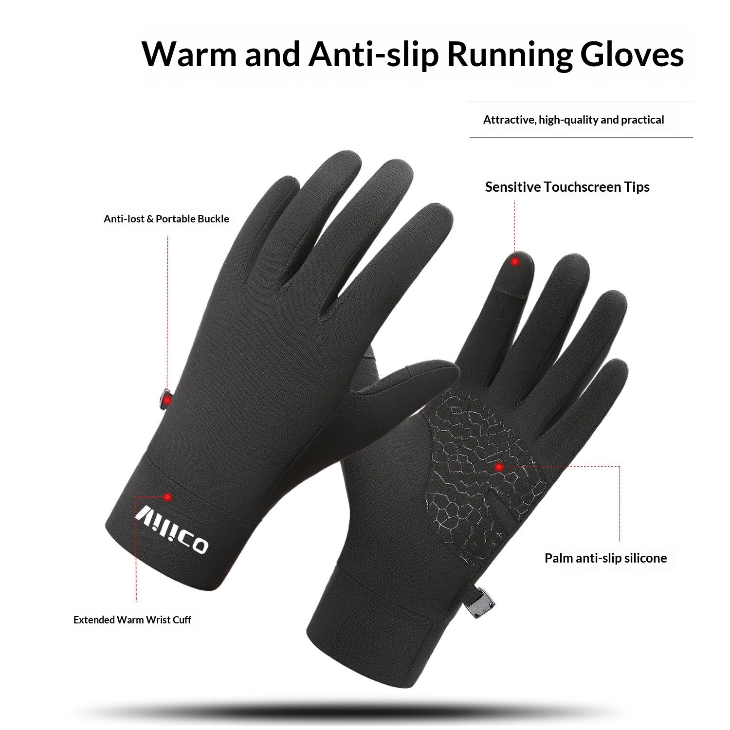 Guanti da corsa sottili autunno inverno da uomo, caldi, antiscivolo, in maglia, con touch screen, per ciclismo e donna_voghion.com