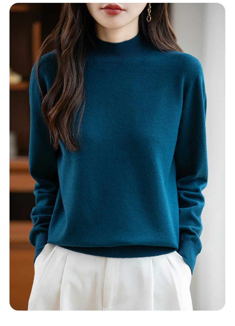ChicShe ChicShe Half Turtleneck Knitted Sweater Women, Short Style, Autumn And Winter New Pullover, Long Sleeve Top, Andy Velvet Base_voghion.com