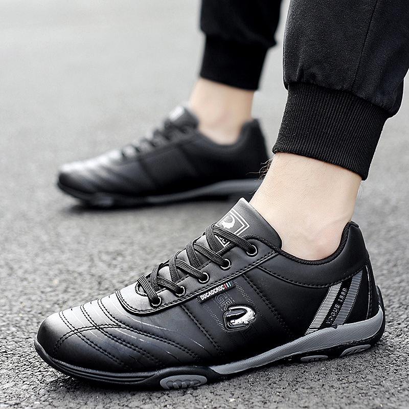 Zees Summer Casual Sports Men's Fashion Lightweight Breathable Golf White Shoes Large Size Rubber Sole Soft Leather Surface_voghion.com