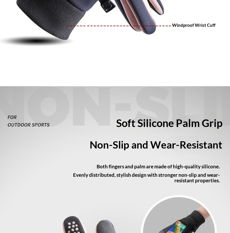 boy Boy Boy Warm Women's New Fleece-Lined Winter Water-Resistant Windproof Non-Slip Touchscreen Outdoor Sports Cycling Gloves_voghion.com