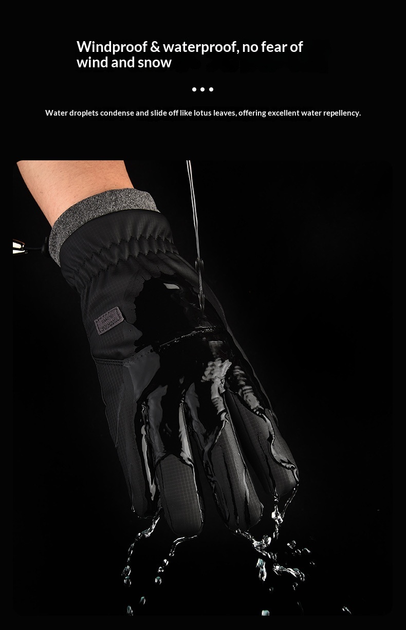 boy Boy Boy Winter Warm Thickened And Fleece-Lined Men's Cycling Running Windproof Water-Resistant Touchscreen Gloves Outdoor Sports_voghion.com