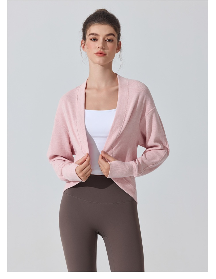 ChicShe Europäisches und amerikanisches Cross-Border Langarm-Cover-Up Hautfreundliches Atmungsaktives Pilates Fitness Yoga Top Herbst Winter_voghion.com