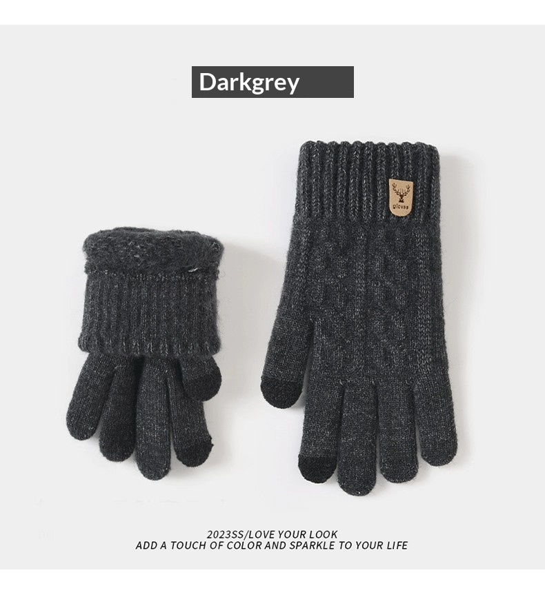 Guanti invernali caldi per touchscreen, foderati in pile, spessi, antiscivolo, per guida e ciclismo, antifreddo, lavorati a maglia, da uomo, protezione dal freddo_voghion.com