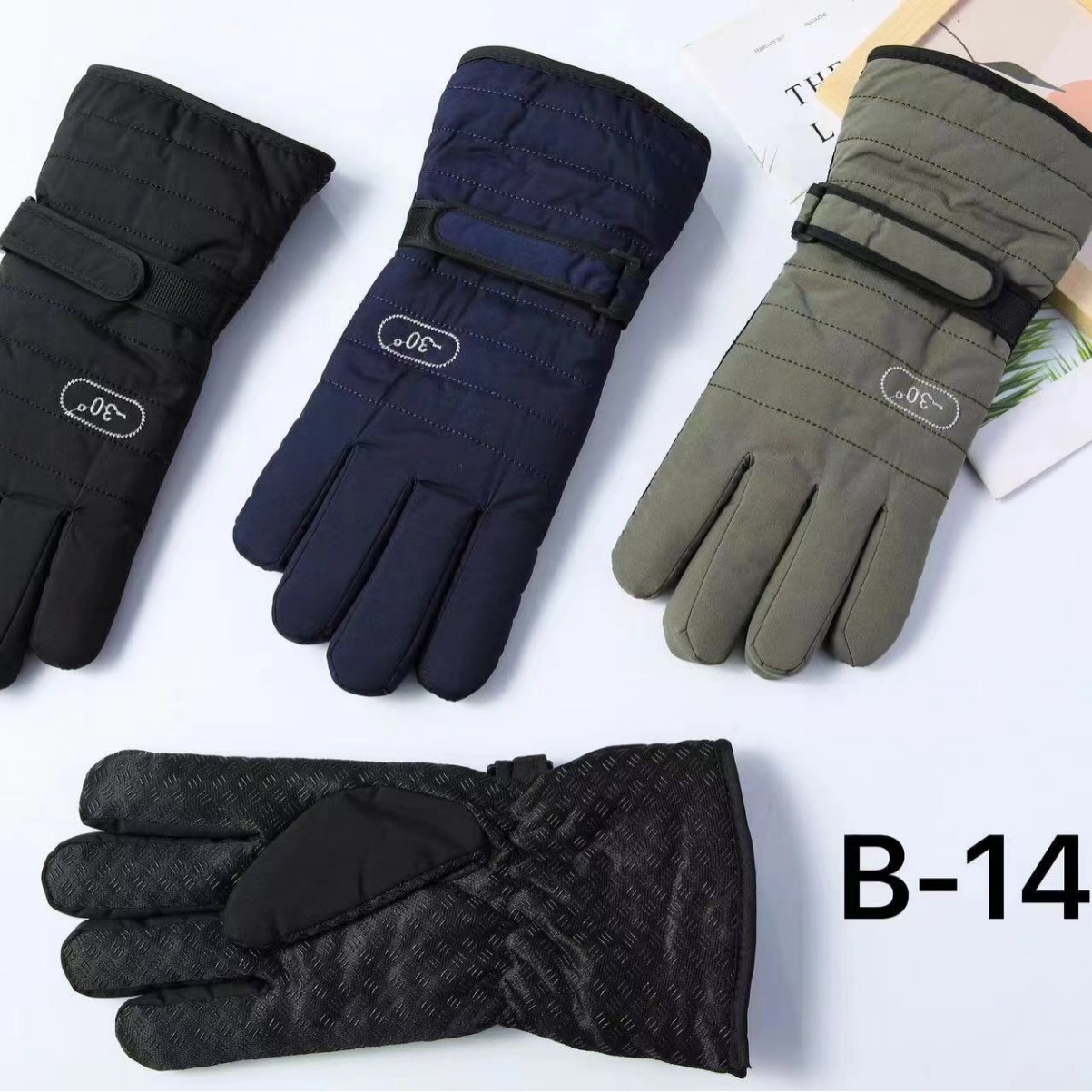 Guanti termici transfrontalieri per sci all'aperto, moto, bici elettrica, equitazione, set spesso, antiscivolo, stile coppia_voghion.com