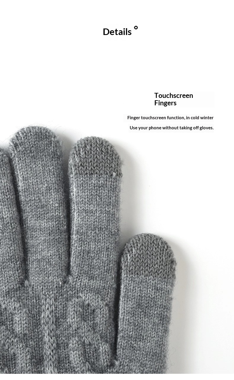 Guanti invernali caldi per touchscreen, foderati in pile, spessi, antiscivolo, per guida e ciclismo, antifreddo, lavorati a maglia, da uomo, protezione dal freddo_voghion.com