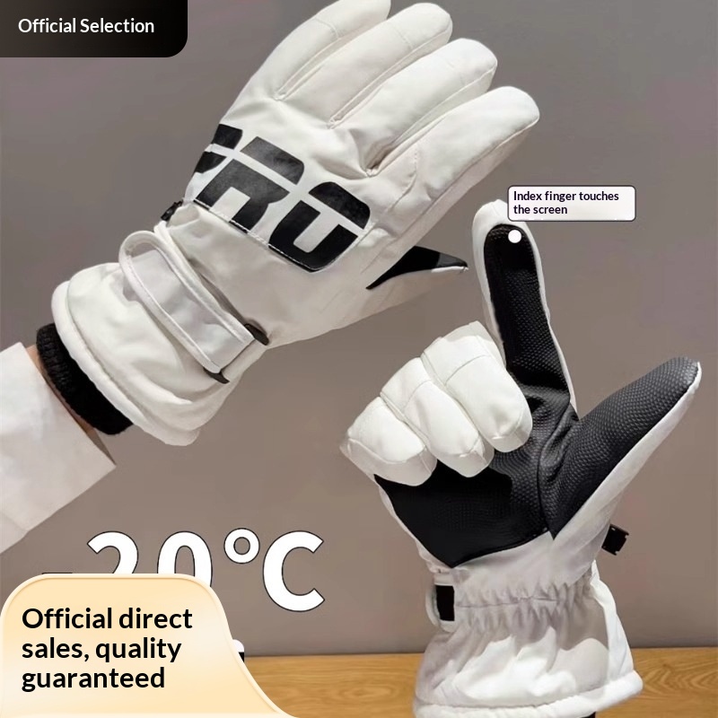 Boy Boy Heren Skihandschoenen voor paardrijden, Verdikt, Warm, Winddicht, Koudebestendig, Touchscreen, Buiten, Winterbergbeklimmen,_voghion.com