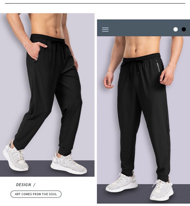 ragazzo 2025 Nuovo Ice Silk Uomo Sottile Casual Traspirante Elastico Sportivo Estate Pantaloni da jogging larghi Pantaloni lunghi ad asciugatura rapida_voghion.com