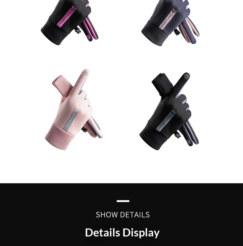 boy Boy Boy Warm Women's New Fleece-Lined Winter Water-Resistant Windproof Non-Slip Touchscreen Outdoor Sports Cycling Gloves_voghion.com