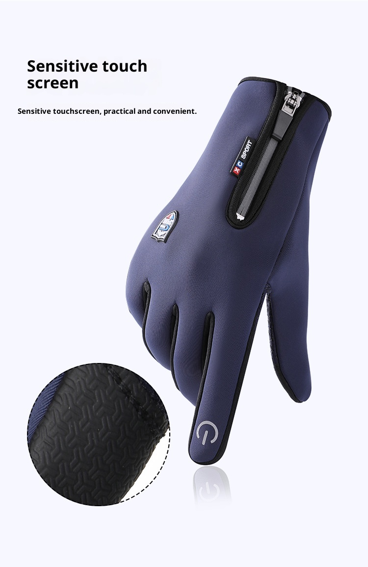 boy Boy Boy Winter Cycling For Delivery, Fishing, Water-Resistant, Outdoor Windproof, Touchscreen, Men's Thermal, Fleece-Lined,_voghion.com