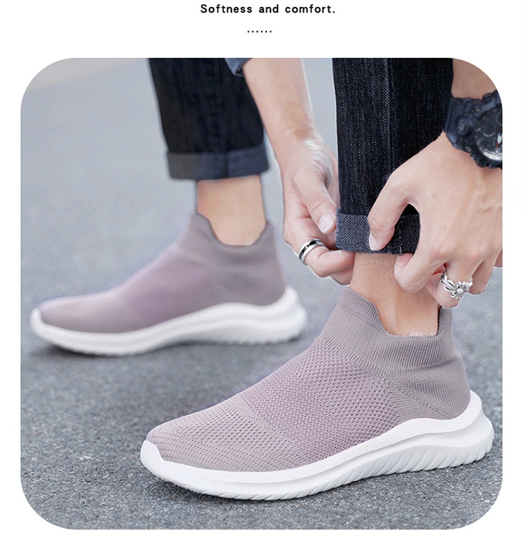 Calzini sportivi casual da uomo Zees Cross-Border Foreign Trade, foderati in pile, taglia 35-45, alla moda, grandi, per coppie, scarpe in maglia Lazy Fly_voghion.com