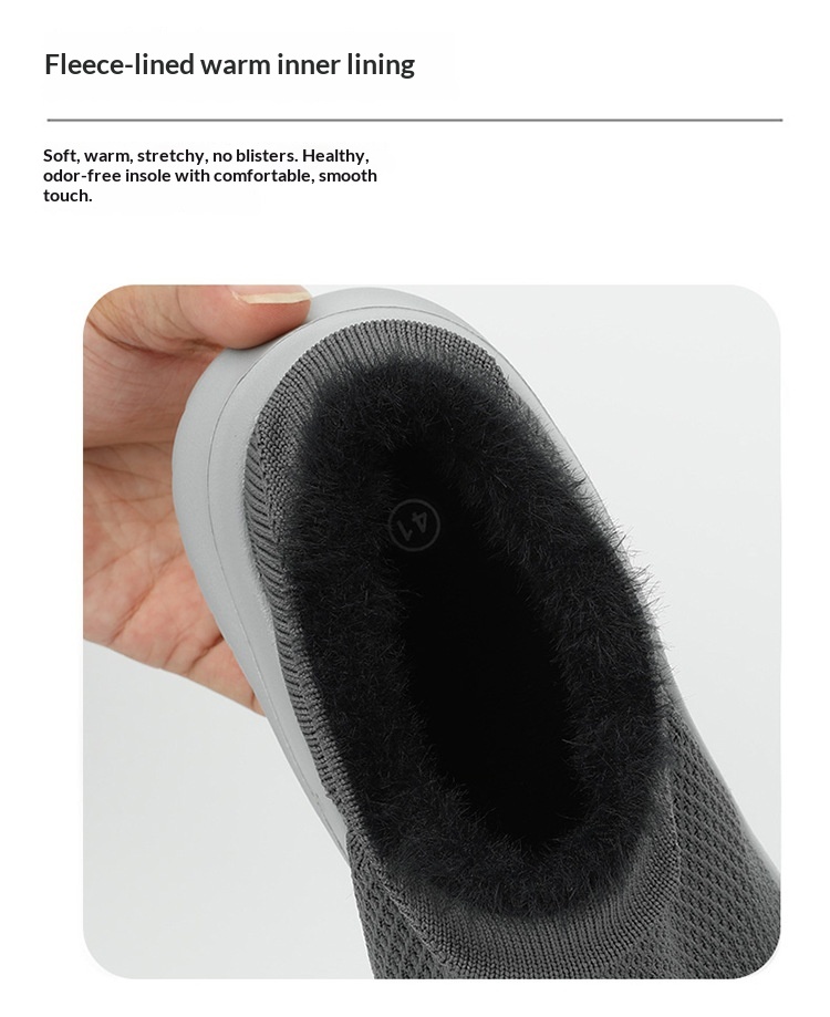 Calzini sportivi casual da uomo Zees Cross-Border Foreign Trade, foderati in pile, taglia 35-45, alla moda, grandi, per coppie, scarpe in maglia Lazy Fly_voghion.com